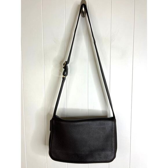 Vintage Coach Flap Cross Body/Messenger Brown Pebbled Leather Style B7E-4928 - Picture 1 of 10